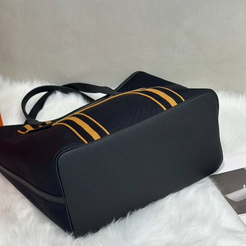 HERMES Pursangle tote - 黑/焦糖 U-4