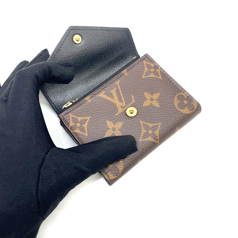 LV 雙色原花金釦Zoe三折短夾 M80725-6