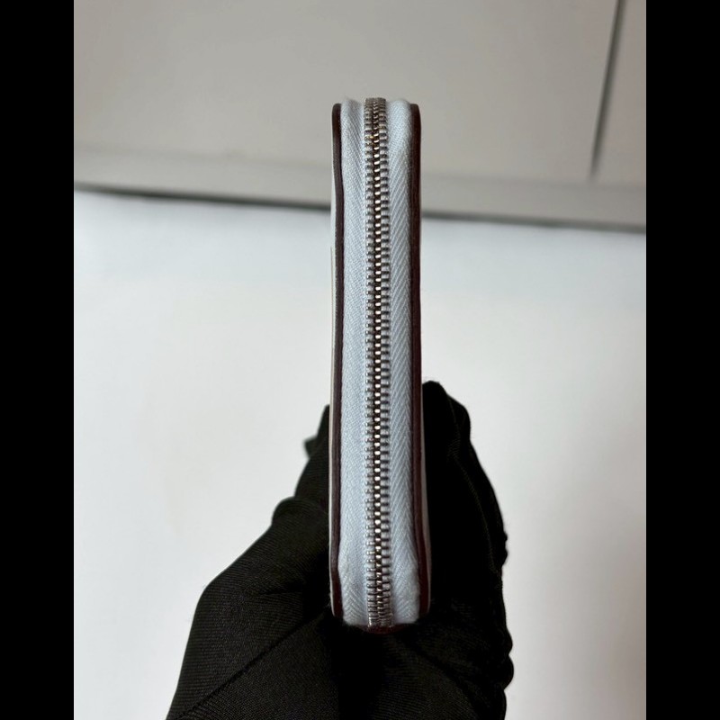 Hermes 淺灰皮彩繪蛋糕圖案拉鍊長夾-13