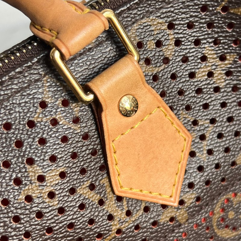 限定特殊款 ::LOUIS VUITTON:: LV M95182 咖啡色經典花紋SPEEDY 30鏤空手提波士頓包-3