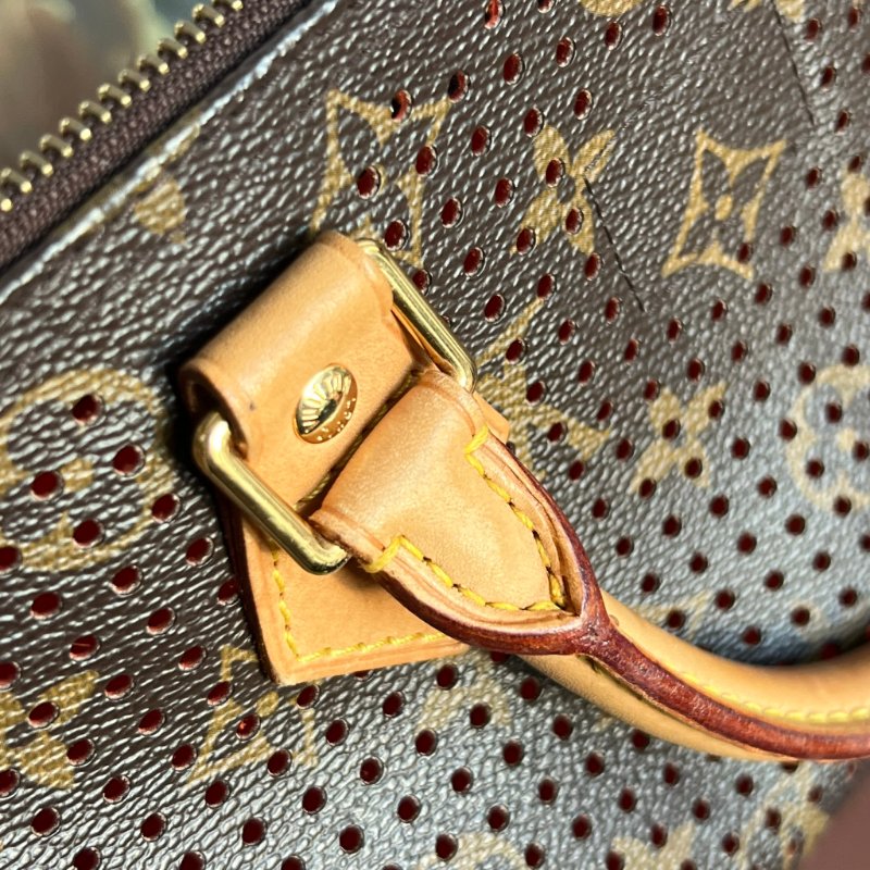 限定特殊款 ::LOUIS VUITTON:: LV M95182 咖啡色經典花紋SPEEDY 30鏤空手提波士頓包-9