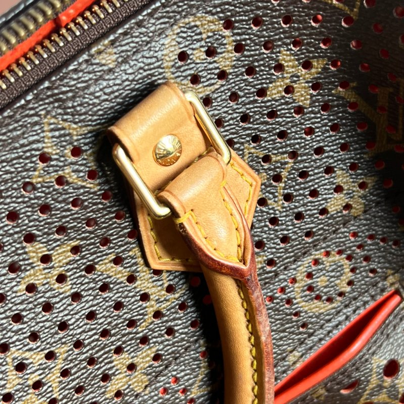 限定特殊款 ::LOUIS VUITTON:: LV M95182 咖啡色經典花紋SPEEDY 30鏤空手提波士頓包-11
