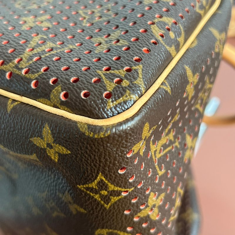 限定特殊款 ::LOUIS VUITTON:: LV M95182 咖啡色經典花紋SPEEDY 30鏤空手提波士頓包-19