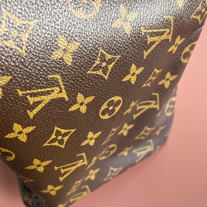 限定特殊款 ::LOUIS VUITTON:: LV M95182 咖啡色經典花紋SPEEDY 30鏤空手提波士頓包-23