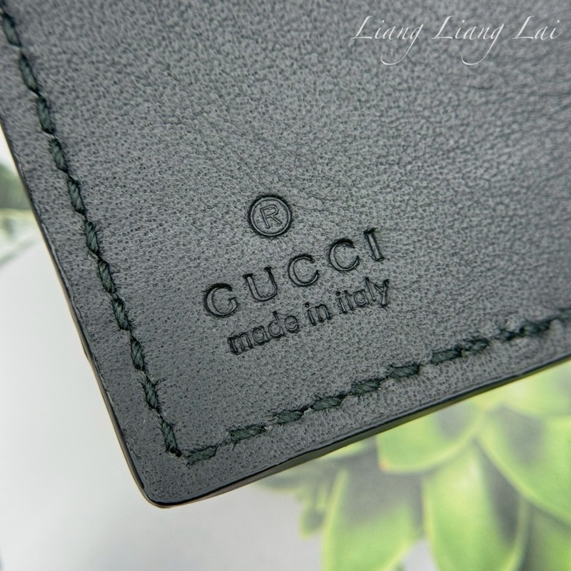 GUCCI 古馳 476081 Wallet 金扣黑色短夾-2