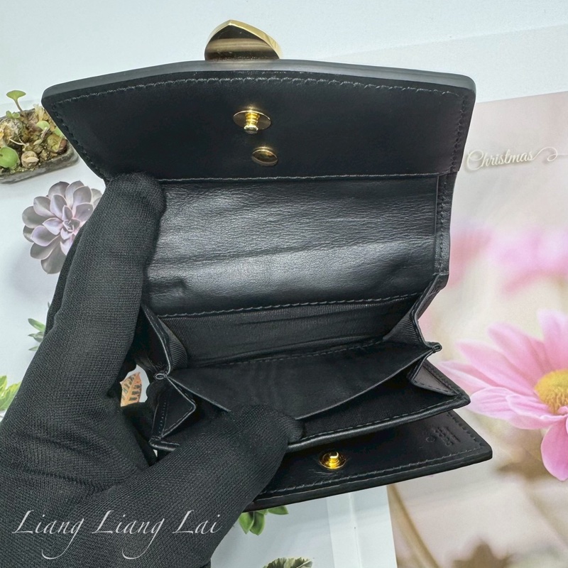 GUCCI 古馳 476081 Wallet 金扣黑色短夾-7