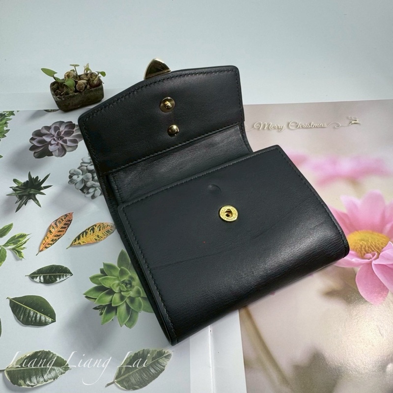 GUCCI 古馳 476081 Wallet 金扣黑色短夾-10