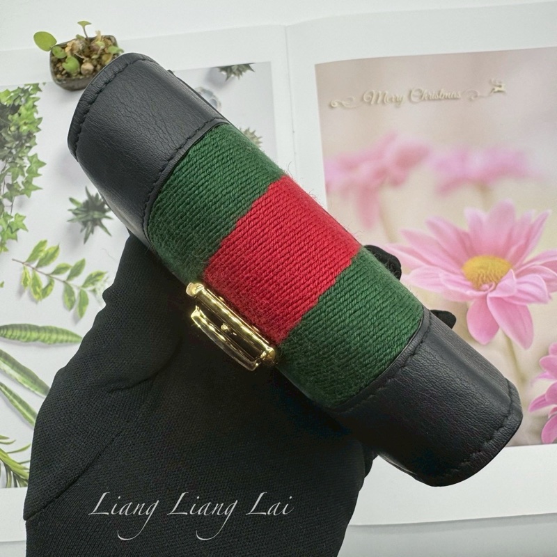 GUCCI 古馳 476081 Wallet 金扣黑色短夾-19
