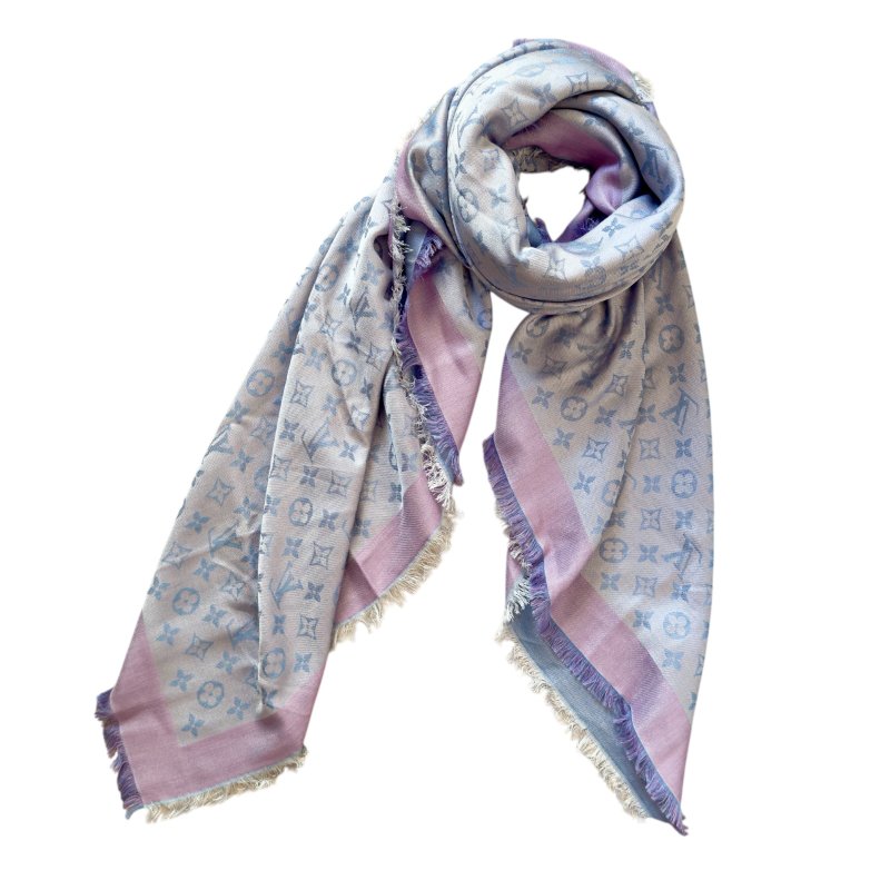 LOUIS VUITTON 老花 雙面 圍巾-1