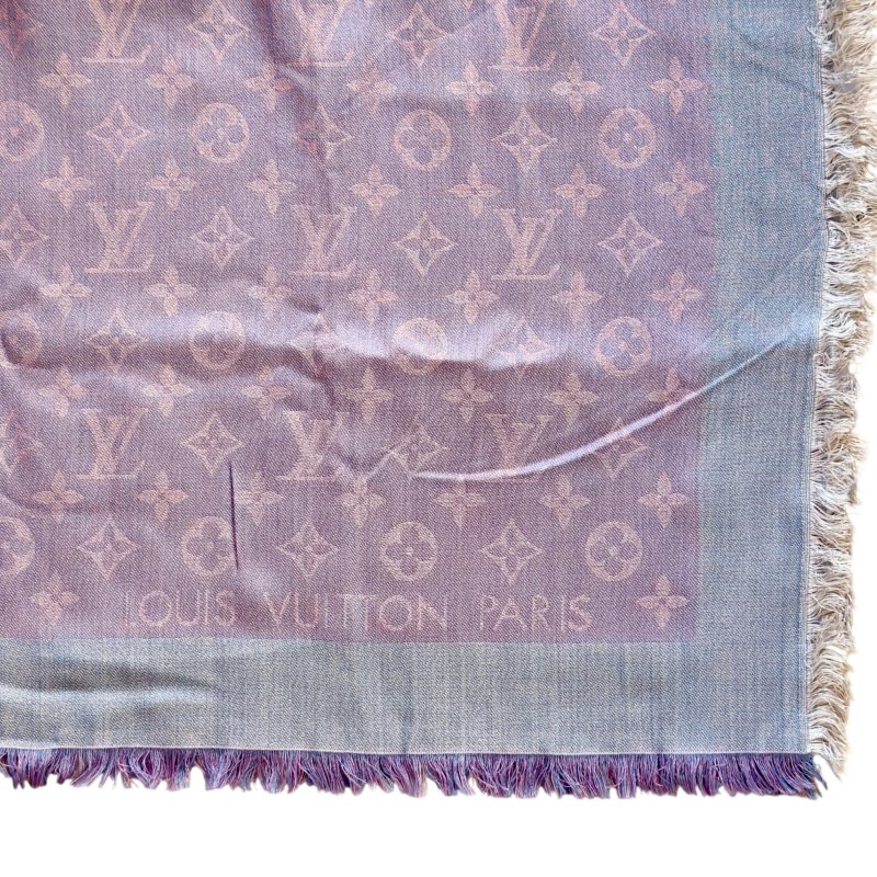 LOUIS VUITTON 老花 雙面 圍巾-3