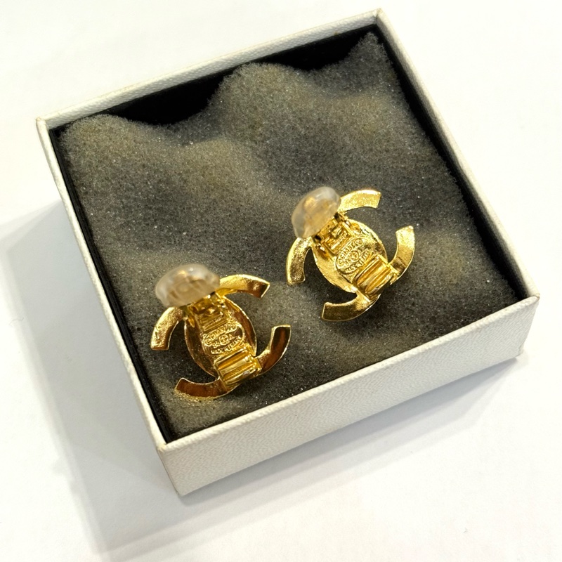 Chanel Vintage 書包釦 耳環 ✨耳夾式-1