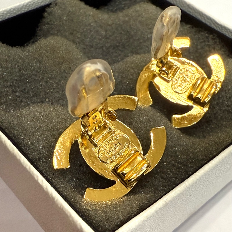 Chanel Vintage 書包釦 耳環 ✨耳夾式-3