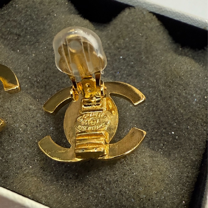 Chanel Vintage 書包釦 耳環 ✨耳夾式-4
