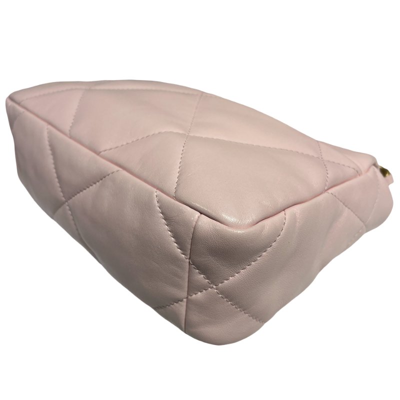 CHANEL 19 SMALL SIZE BABY PINK GHW CHAIN SHOULDER BAG-8