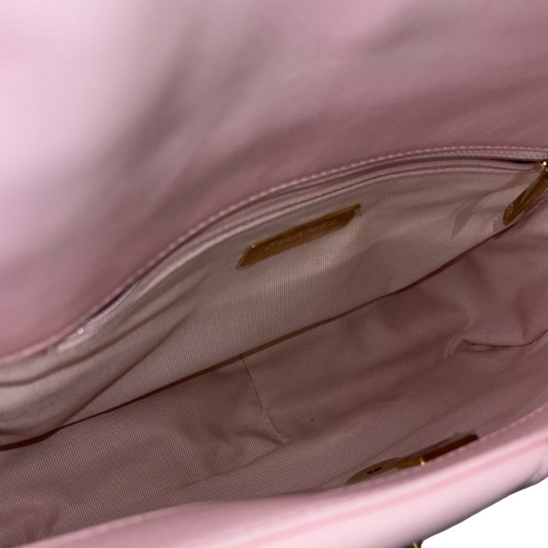 CHANEL 19 SMALL SIZE BABY PINK GHW CHAIN SHOULDER BAG-10