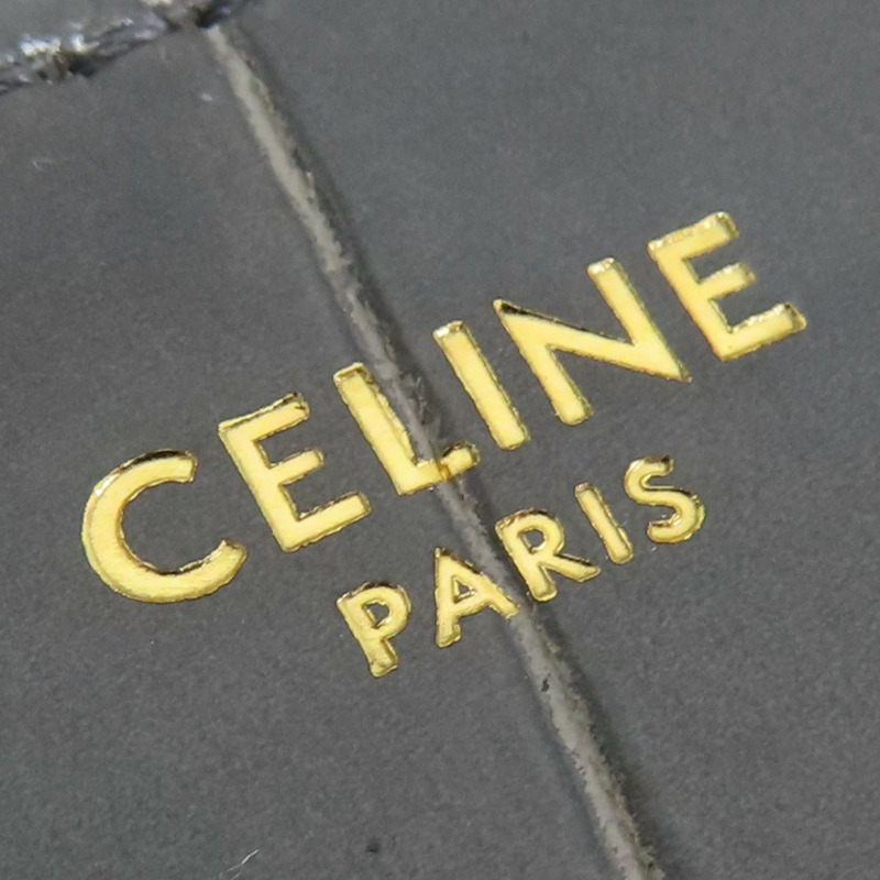 灰色牛皮 鱷魚皮壓紋 Tassels 肩背包【CELINE 賽琳】-6