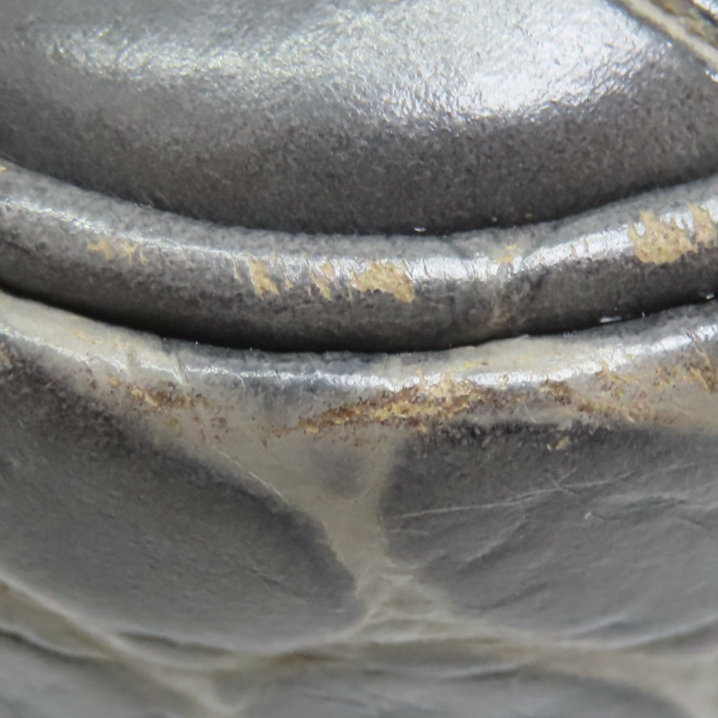 灰色牛皮 鱷魚皮壓紋 Tassels 肩背包【CELINE 賽琳】-10