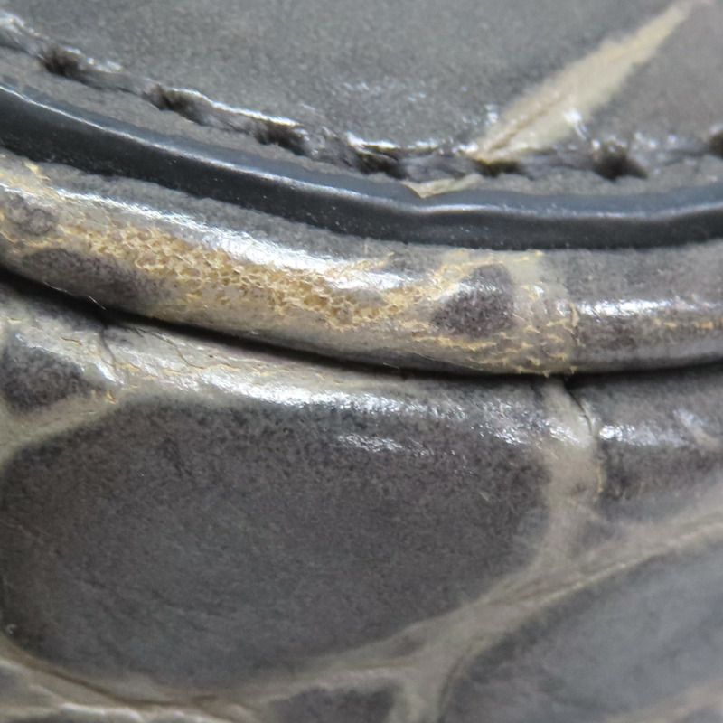 灰色牛皮 鱷魚皮壓紋 Tassels 肩背包【CELINE 賽琳】-11