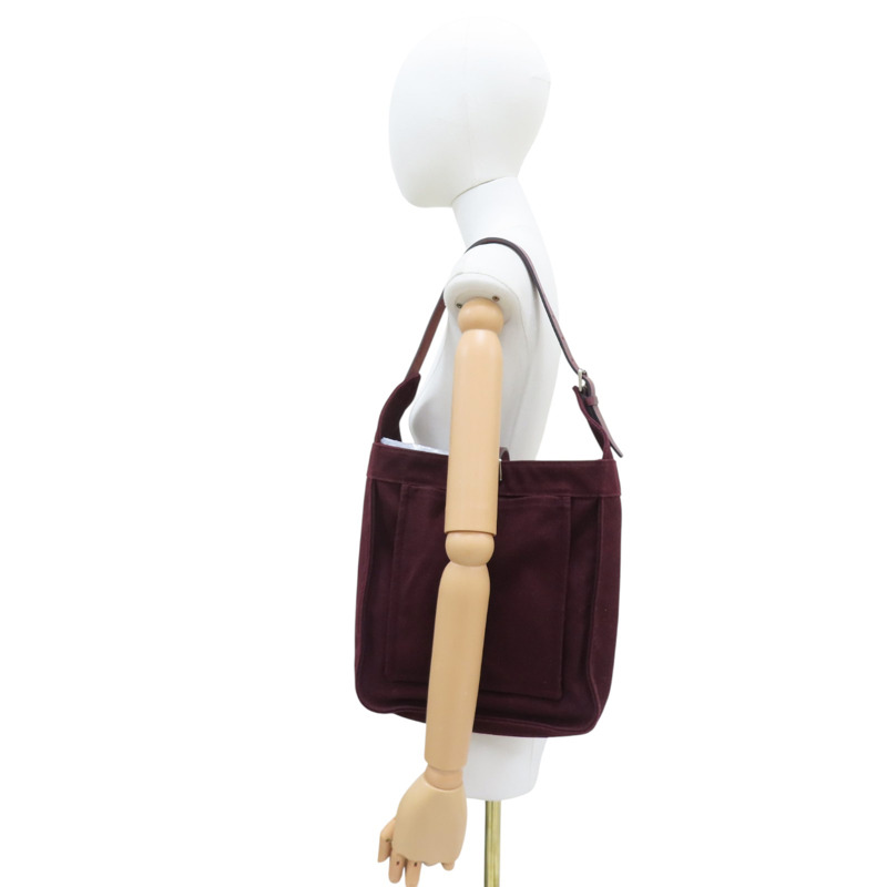 棗紅色 帆布 Marwari 肩背包 口M刻【HERMES 愛馬仕】-8