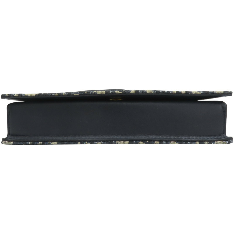 藍色牛皮 緹花帆布 肩背包【Dior 迪奧】-3