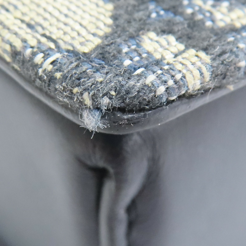 藍色牛皮 緹花帆布 肩背包【Dior 迪奧】-12