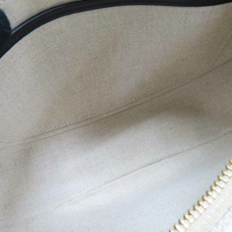 白/黑色帆布 AVA Hobo 肩背包【CELINE 賽琳】-4