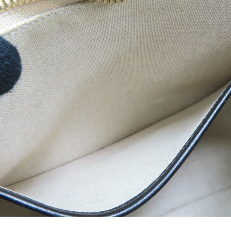 白/黑色帆布 AVA Hobo 肩背包【CELINE 賽琳】-5