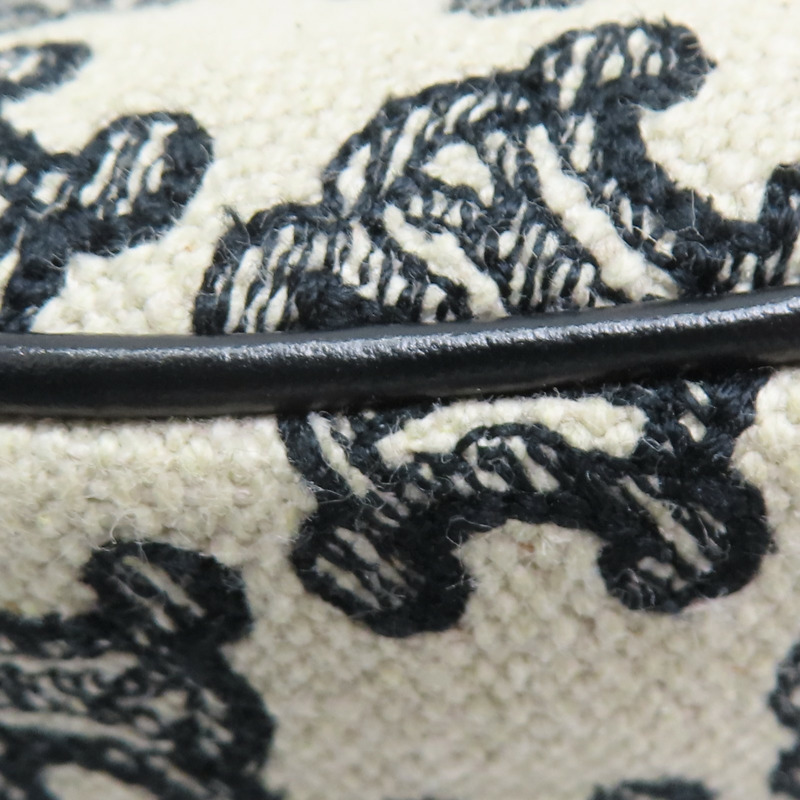 白/黑色帆布 AVA Hobo 肩背包【CELINE 賽琳】-12