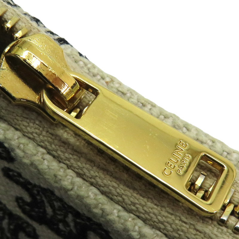 白/黑色帆布 AVA Hobo 肩背包【CELINE 賽琳】-15