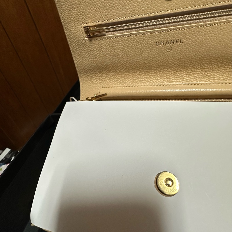 Chanel 奶茶色 woc 荔枝牛皮紋-2