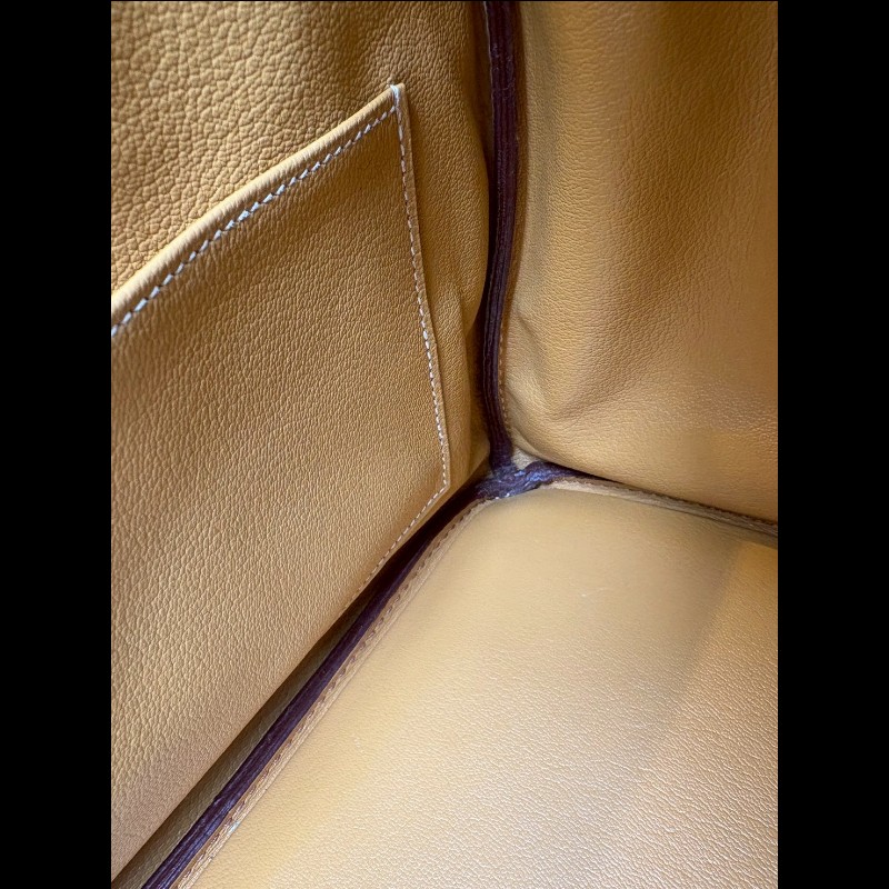 Hermes 銀釦餅乾色皮革柏金包 30 birkin-23