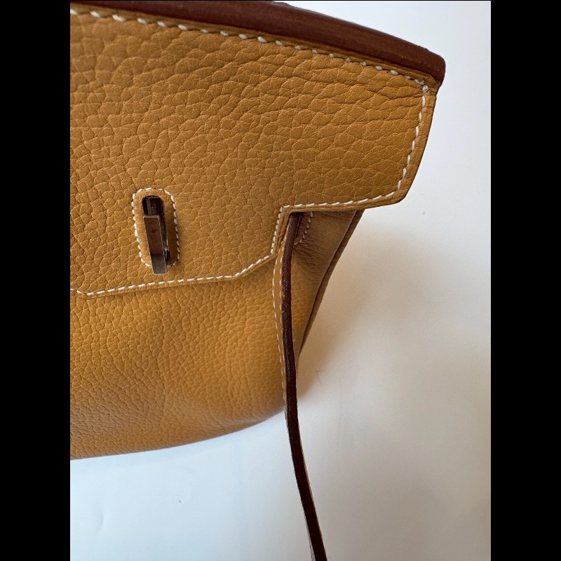 Hermes 銀釦餅乾色皮革柏金包 30 birkin-32
