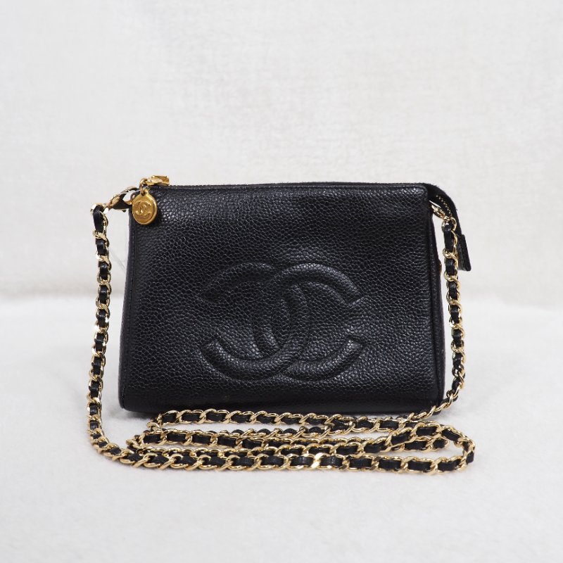 Chanel 黑金荔枝皮 Pouch-2