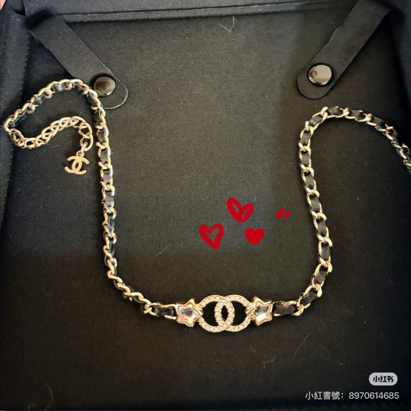 Chanel 25B 皮穿星星頸鏈-1