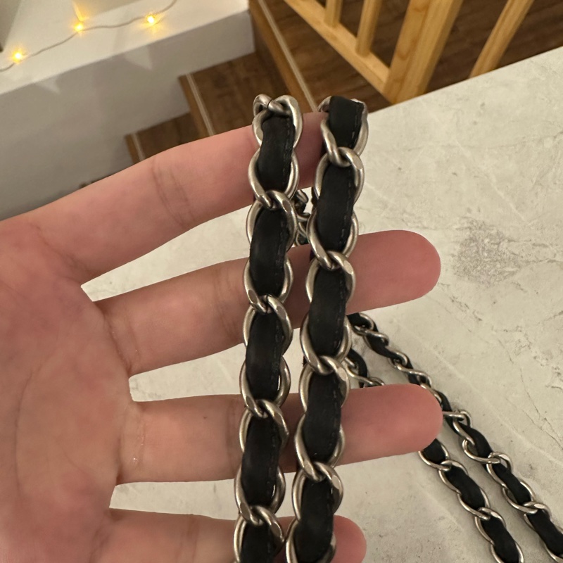 Chanel冰格二手尼龍古董斜背/肩背包-3