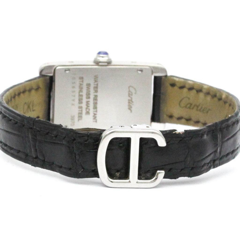 卡地亞 Tank Americaine SM 精鋼皮革石英女士腕錶 WSTA0016-4