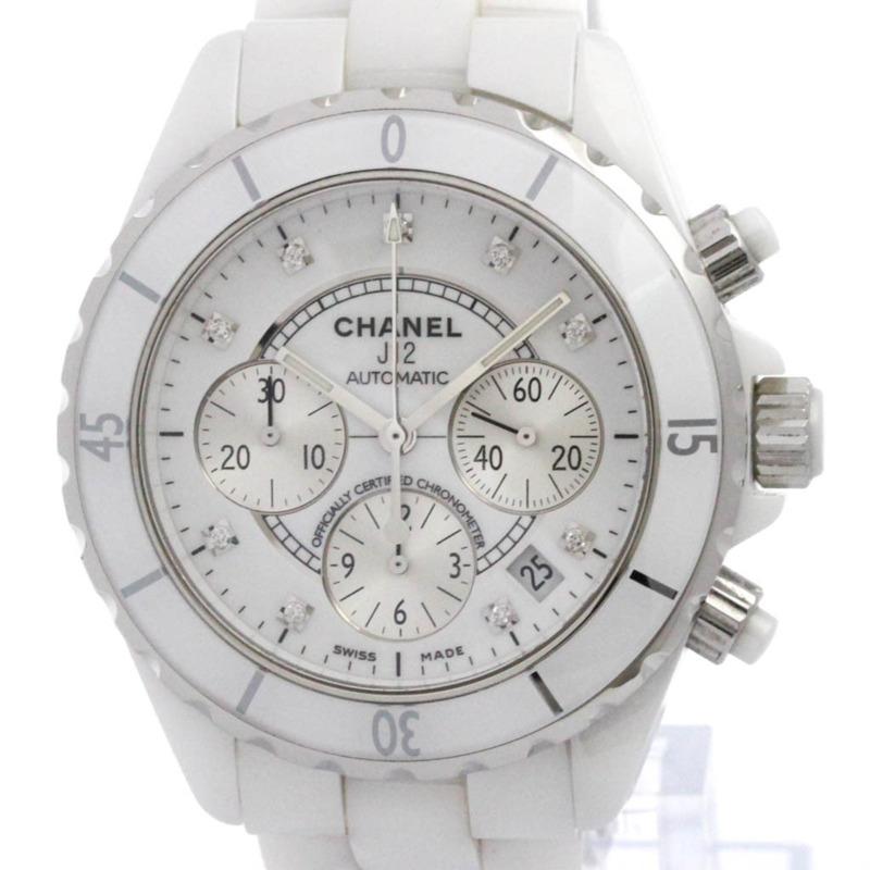 香奈兒 J12 計時碼錶鑲鑽陶瓷自動腕錶 H2009-0