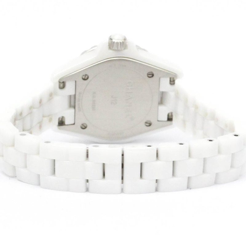 香奈兒 J12 鑲鑽珍珠貝母錶盤陶瓷石英女士腕錶 H2570-4