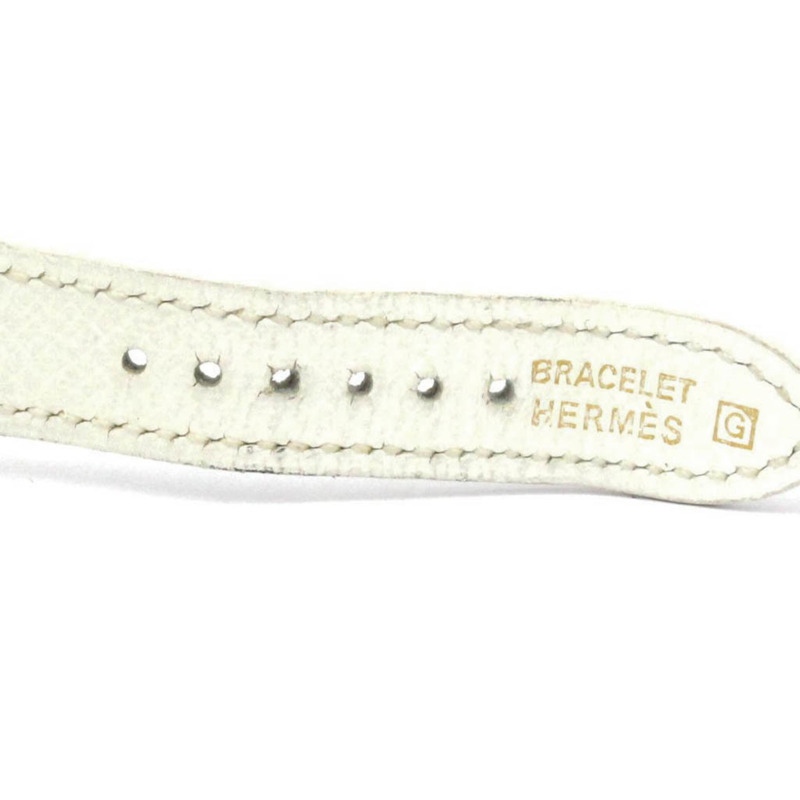 愛馬仕 H 系列鍍金皮革石英女士腕錶 HH1.201 拋光-6