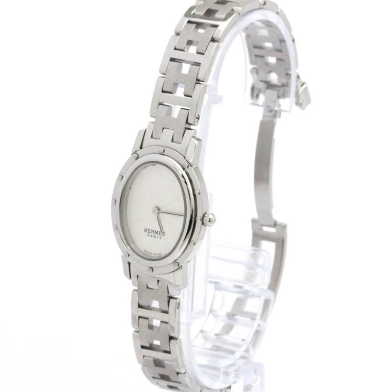 愛馬仕 Clipper 橢圓形不鏽鋼女士腕錶 CO1.210 拋光款-1