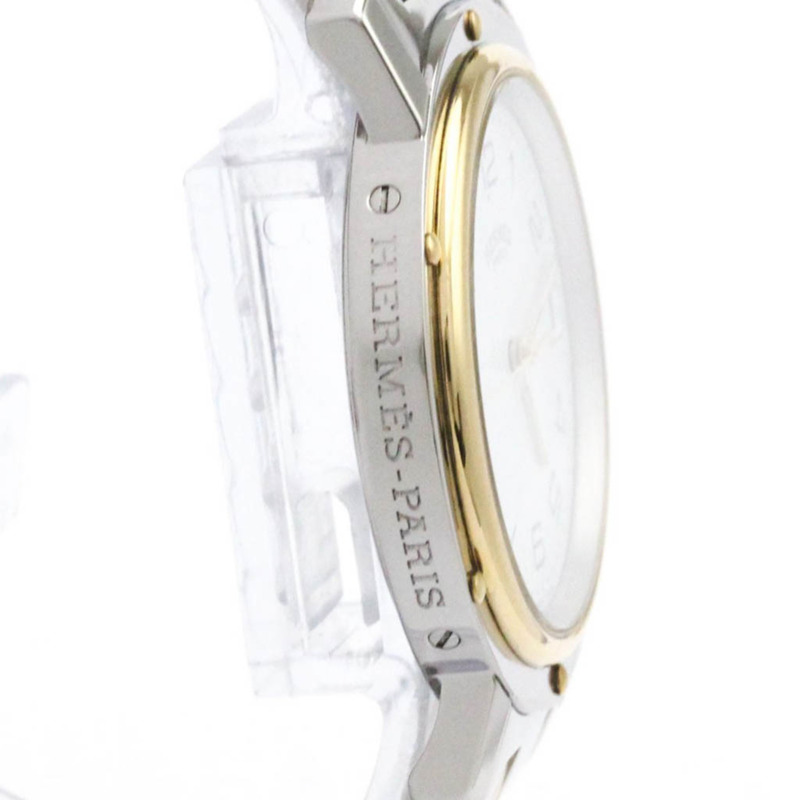 愛馬仕 Clipper 鍍金鋼石英男士腕錶 CL6.720 拋光-7