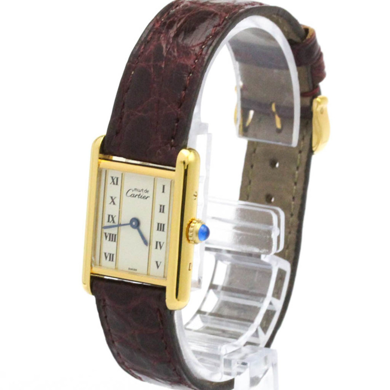 卡地亞 Must Tank 鍍金石英女士腕錶 5057001-1