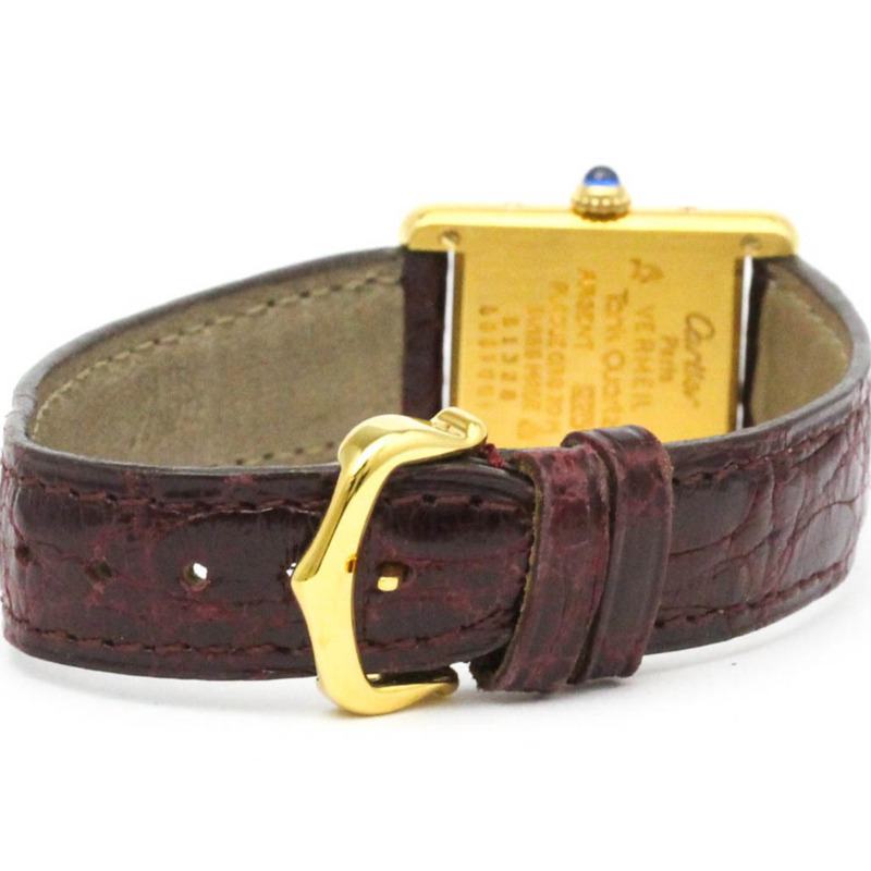 卡地亞 Must Tank 鍍金石英女士腕錶 5057001-4