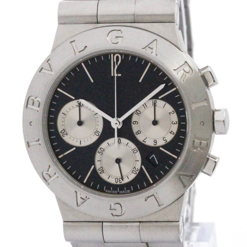 寶格麗 Diagono 計時碼錶精鋼石英男士腕錶 CH35S 拋光-0