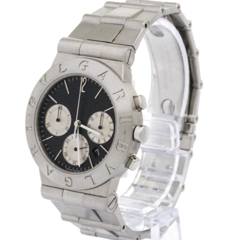 寶格麗 Diagono 計時碼錶精鋼石英男士腕錶 CH35S 拋光-1