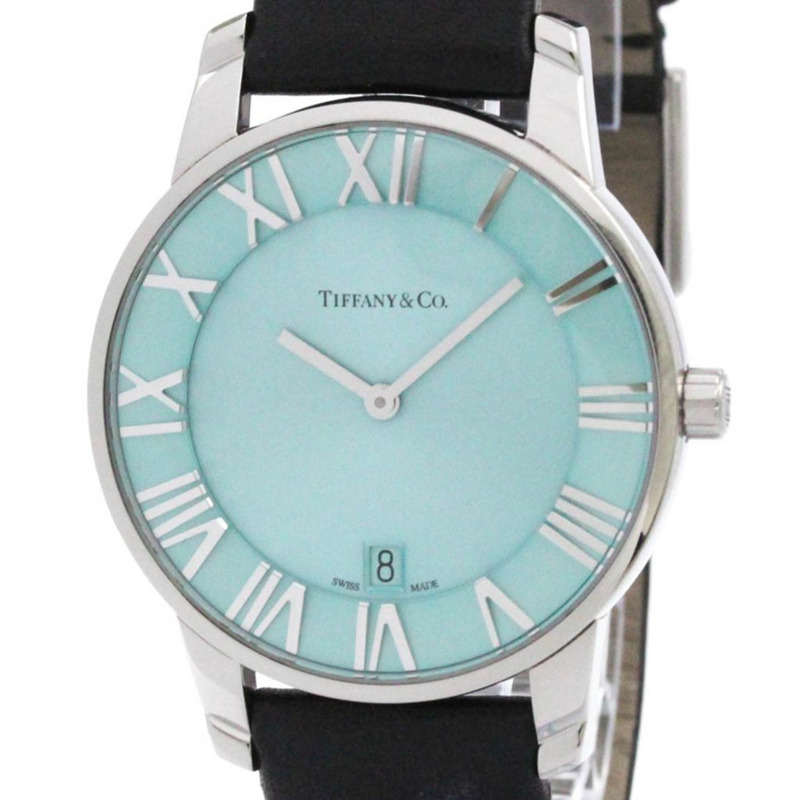 Tiffany Atlas 雙指針精鋼石英男士腕錶 63452742 拋光款-0