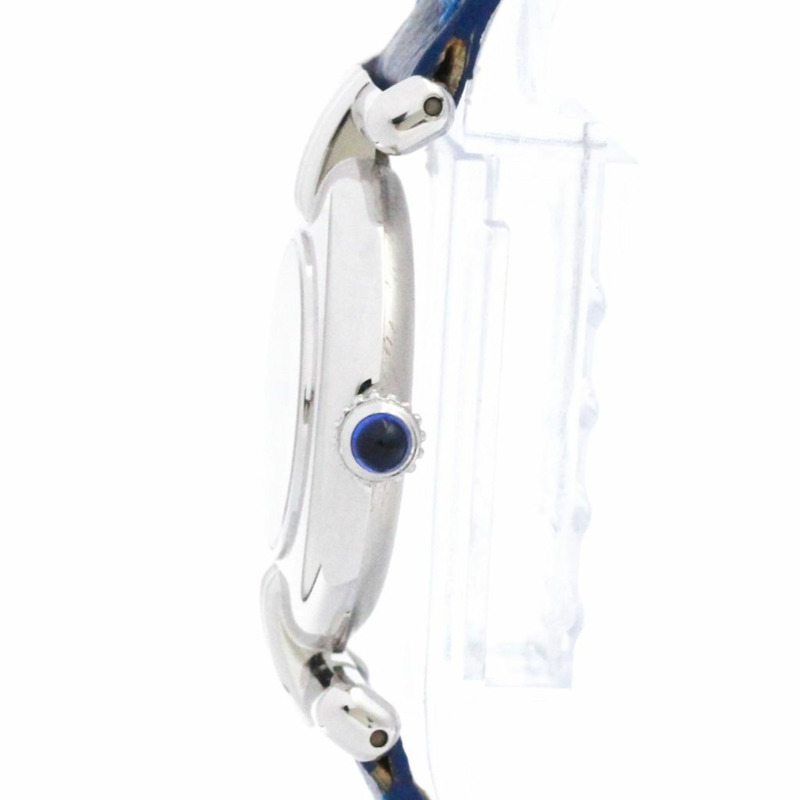 卡地亞 Must Colisee 925銀皮革石英女士腕錶-3