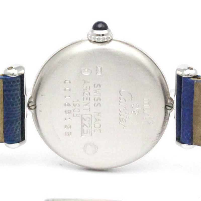 卡地亞 Must Colisee 925銀皮革石英女士腕錶-5