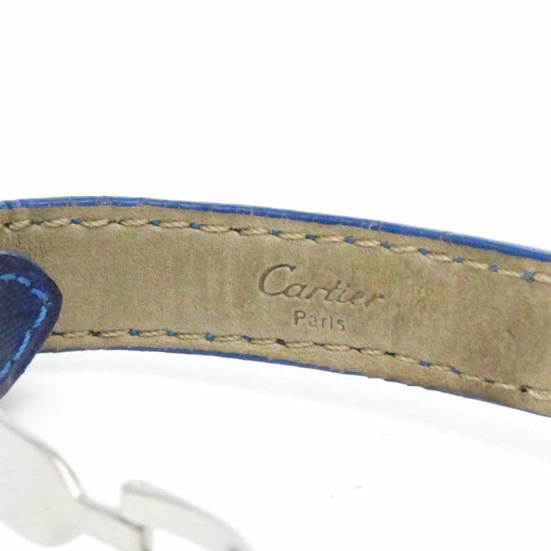 卡地亞 Must Colisee 925銀皮革石英女士腕錶-6