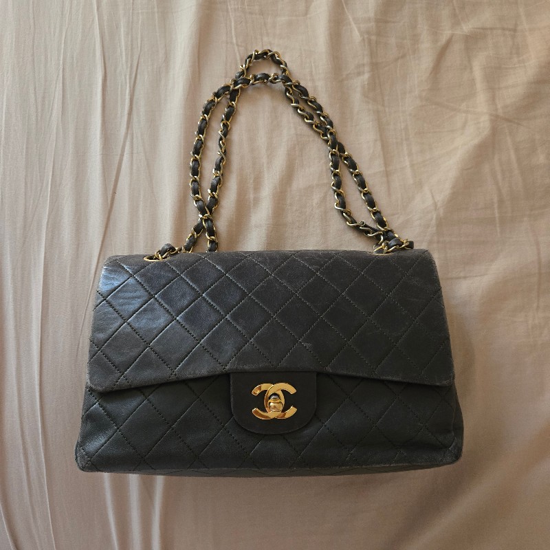 CHANEL 老香 COCO包 軍綠色 金釦-5